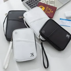 RFID Blocking Passport Holder for Travel, Waterproof Travel Document Organizer, Anti-Theft Passport Case, Travel Wallet for Documents and Cards