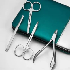 RIMEI Nail Scissors Set 15pcs Professional Nail Clipper Kit Manicure Set with Portable Leather Case, Stainless Steel Manicure and Pedicure Grooming Kit Nail Clipper Set