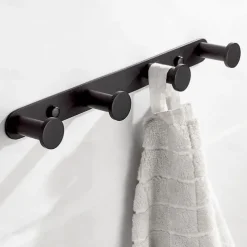 Robe Hook Wall Mounted with 3 or 4 or 5 or 6 Hooks New Design Stainless Steel Bathroom Painted Finishes Black 1pc