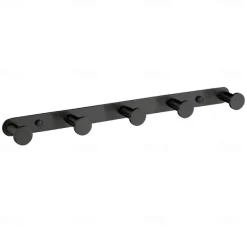 Robe Hook Wall Mounted with 3 or 4 or 5 or 6 Hooks New Design Stainless Steel Bathroom Painted Finishes Black 1pc