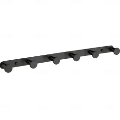 Robe Hook Wall Mounted with 3 or 4 or 5 or 6 Hooks New Design Stainless Steel Bathroom Painted Finishes Black 1pc