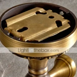 Robe Hook Antique Brass Retro Style Wall Mounted for Bathroom Double Hooks 1pc