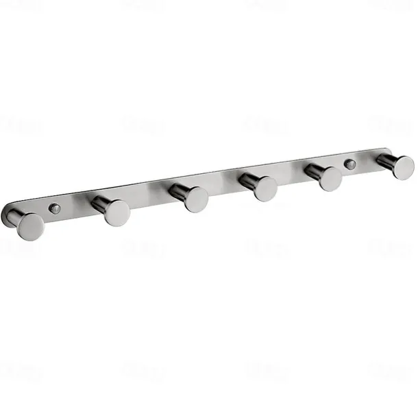 Robe Hook New Design Stainless Steel Bathroom Rack with 3 or 4 or 5 or 6Hooks Wall Mounted Brushed Silvery 1pc