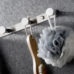 Robe Hook New Design Stainless Steel Bathroom Rack with 3 or 4 or 5 or 6Hooks Wall Mounted Brushed Silvery 1pc