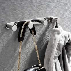 Robe Hooks New Design Contemporary Stainless Steel Material Bathroom Wall Mounted 3 or 4 or 5 or 6 Hooks Silvery 1pc