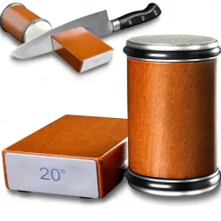 Rolling Knife Sharpener Kit - Easy to Use Knife Sharpening - Knife Sharpeners for Kitchen Knives. Sharpener with Industry Diamonds for Steel of Any Hardness, 15/20° Magnetic Angle Base