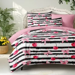 Romantic Duvet Cover Full Size Bedding Set Bed Sets Quilt Cover Soft Lightweight Comforter Cover with 2 Pillowcases for Summer Spring