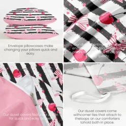 Romantic Duvet Cover Full Size Bedding Set Bed Sets Quilt Cover Soft Lightweight Comforter Cover with 2 Pillowcases for Summer Spring