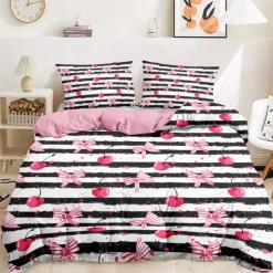 Romantic Duvet Cover Full Size Bedding Set Bed Sets Quilt Cover Soft Lightweight Comforter Cover with 2 Pillowcases for Summer Spring