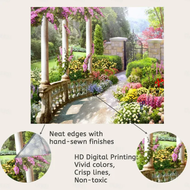 Romantic Spring Secret Garden Hanging Tapestry Wall Art Large Tapestry Mural Decor Photograph Backdrop Blanket Curtain Home Bedroom Living Room Decoration