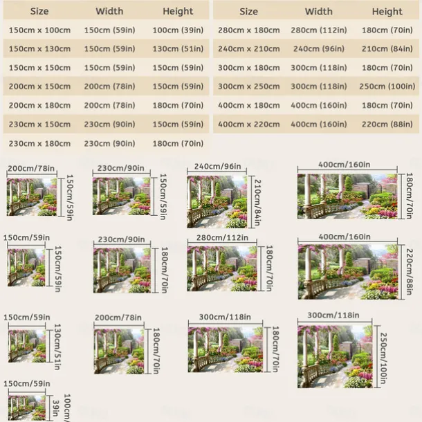 Romantic Spring Secret Garden Hanging Tapestry Wall Art Large Tapestry Mural Decor Photograph Backdrop Blanket Curtain Home Bedroom Living Room Decoration