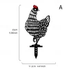 Rooster Animal Stakes, Chicken Family Garden Silhouette Yard Art, Hollow Out Animal Shape Decor for Outdoor-for Lawns Backyard