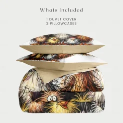 Rooster Funny Duvet Cover Set 100% Cotton Soft and Comfortable Bedding Set with Fun Rooster Print Cozy and Stylish Perfect for Bedroom Decor Easy Care and Machine Washable