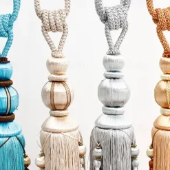 Rope Curtain Tassel Tie Backs Curtain Fringe Tiebacks Holdbacks Window Drapes Curtain Supplies Rope Room Accessories