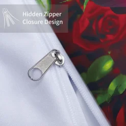 Rose Duvet Cover Floral Print Bedding Set Romantic Flower Duvet Cover for Bedroom Decoration 3D Blue Rose Red Rose King Size Bed Set 2 Piece Set 3 Piece Lightweight