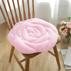 Rose Flower Chair Seat Cushion Fluffy Chair Pad Soft Plush Seat Pillow Home Office Floor Pillow Sofa No Slip Sofa Chair Pads Chair Cushion Comfort Armchair Car Seat Cushion Pain Relief Cushion