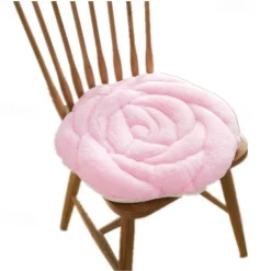 Rose Flower Chair Seat Cushion Fluffy Chair Pad Soft Plush Seat Pillow Home Office Floor Pillow Sofa No Slip Sofa Chair Pads Chair Cushion Comfort Armchair Car Seat Cushion Pain Relief Cushion