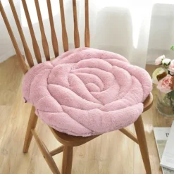 Rose Flower Chair Seat Cushion Fluffy Chair Pad Soft Plush Seat Pillow Home Office Floor Pillow Sofa No Slip Sofa Chair Pads Chair Cushion Comfort Armchair Car Seat Cushion Pain Relief Cushion
