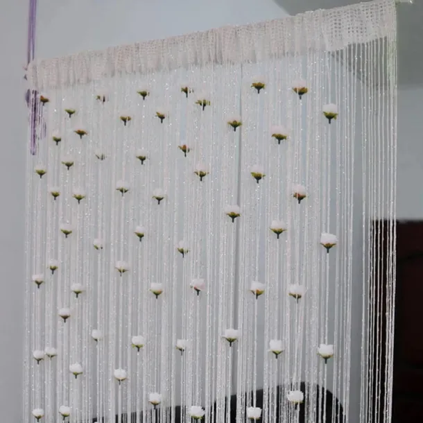 Rose Thread Door Curtain, 39x79 Inch Rose Thread Door Curtain, Privacy Door Frame Tassel Rose Thread Door Curtain For Home Decor Door Windows Valentine's Day