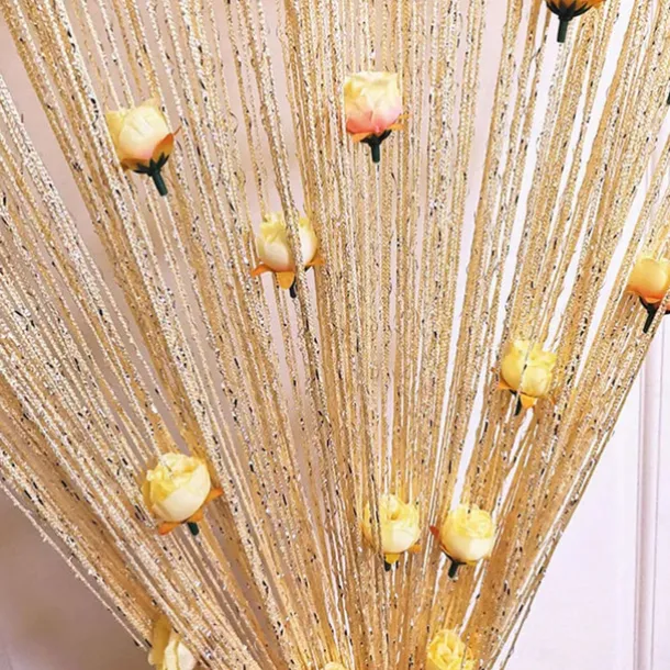 Rose Thread Door Curtain, 39x79 Inch Rose Thread Door Curtain, Privacy Door Frame Tassel Rose Thread Door Curtain For Home Decor Door Windows Valentine's Day