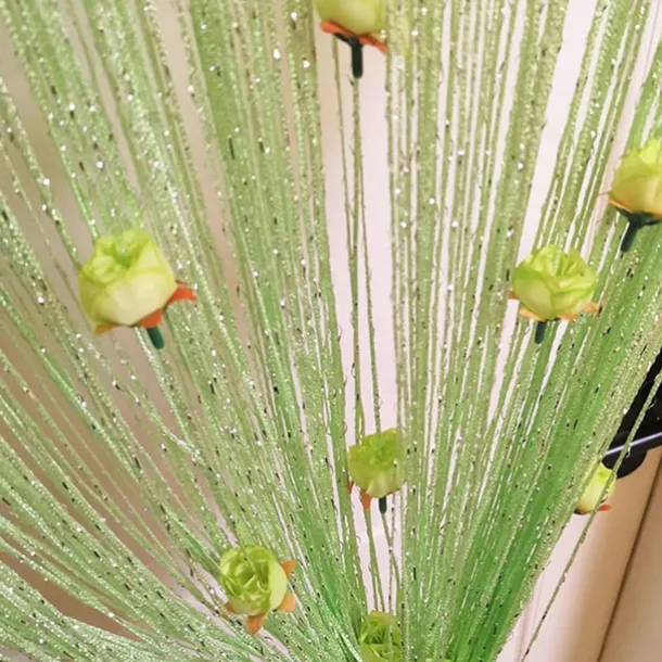 Rose Thread Door Curtain, 39x79 Inch Rose Thread Door Curtain, Privacy Door Frame Tassel Rose Thread Door Curtain For Home Decor Door Windows Valentine's Day