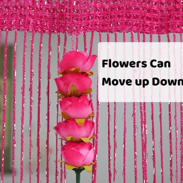 Rose Thread Door Curtain, 39x79 Inch Rose Thread Door Curtain, Privacy Door Frame Tassel Rose Thread Door Curtain For Home Decor Door Windows Valentine's Day