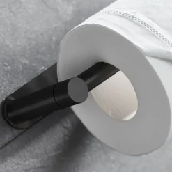 Rotatable/Foldable Toilet Paper Holder Self-adhesive Roll Paper Holder 304 Stainless Steel Paper Towel Holder Black Brushed