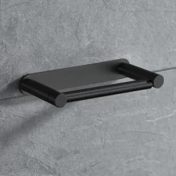 Rotatable/Foldable Toilet Paper Holder Self-adhesive Roll Paper Holder 304 Stainless Steel Paper Towel Holder Black Brushed