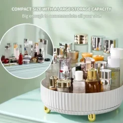 Rotating Storage Rack,Makeup Perfume Organizer, 360 Degree Rotating Cosmetic Desk Storage, Lotions Display Case, Round Gift Tray With Large Capacity, For Your Jewelry