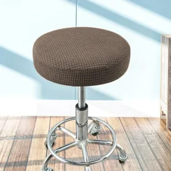 Round Bar Stool Seat Covers Washable Stool Cushion Slipcover Elastic Bar Chair Covers for Coffe Party Bar Restrant