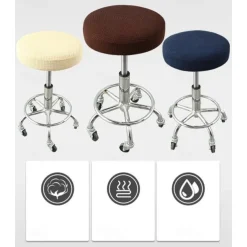 Round Bar Stool Seat Covers Washable Stool Cushion Slipcover Elastic Bar Chair Covers for Coffe Party Bar Restrant