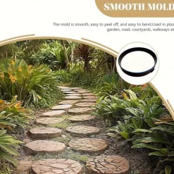 Round Garden Paving Mold - Durable Plastic Concrete Maker for DIY Outdoor Pathways, Lawn Edging, and Landscaping Projects, Garden Pathway Creation Smooth Edge Design Lightweight Gardening