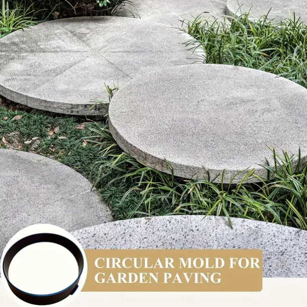 Round Garden Paving Mold - Durable Plastic Concrete Maker for DIY Outdoor Pathways, Lawn Edging, and Landscaping Projects, Garden Pathway Creation Smooth Edge Design Lightweight Gardening