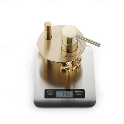 Round Golden Shower System Faucet Set Rainfall Shower Head 8 inch, Rough In Valve and Trim Kit Combo Kit, High Pressure Heldhead Wall Mounted for Bath Bathroom