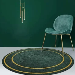 Round Houndstooth Area Rug Floor Decor Non Slip Absorbent Carpet For Entryway Bedroom Living Room Sofa Home Deco