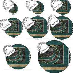 Round Houndstooth Area Rug Floor Decor Non Slip Absorbent Carpet For Entryway Bedroom Living Room Sofa Home Deco