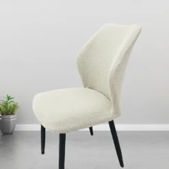 Round Seat Cover Curved Back Chair Covers Thickened Dining Chair Slipcover Stretch Seat Cover Washable Chair Protector for Dining Room Hotel Restauran