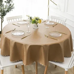 Round Table Cloth Vinyl Tablecloth Wipe Clean Spring Tablecloth Oilcloth Farmhouse Outdoor Picnic Cloth Table Cover For Wedding Dining