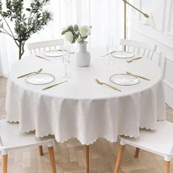 Round Table Cloth Vinyl Tablecloth Wipe Clean Spring Tablecloth Oilcloth Farmhouse Outdoor Picnic Cloth Table Cover For Wedding Dining