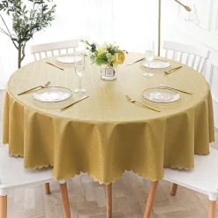 Round Table Cloth Vinyl Tablecloth Wipe Clean Spring Tablecloth Oilcloth Farmhouse Outdoor Picnic Cloth Table Cover For Wedding Dining