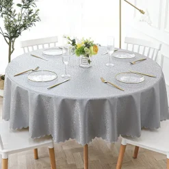 Round Table Cloth Vinyl Tablecloth Wipe Clean Spring Tablecloth Oilcloth Farmhouse Outdoor Picnic Cloth Table Cover For Wedding Dining