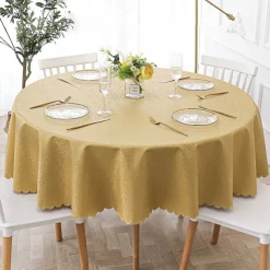 Round Table Cloth Vinyl Tablecloth Wipe Clean Spring Tablecloth Oilcloth Farmhouse Outdoor Picnic Cloth Table Cover For Wedding Dining