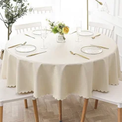 Round Table Cloth Vinyl Tablecloth Wipe Clean Spring Tablecloth Oilcloth Farmhouse Outdoor Picnic Cloth Table Cover For Wedding Dining