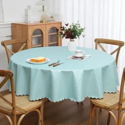 Round Table Cloth Vinyl Tablecloth Wipe Clean Spring Tablecloth Oilcloth Farmhouse Outdoor Picnic Cloth Table Cover For Wedding Dining