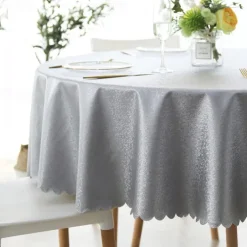 Round Table Cloth Vinyl Tablecloth Wipe Clean Spring Tablecloth Oilcloth Farmhouse Outdoor Picnic Cloth Table Cover For Wedding Dining