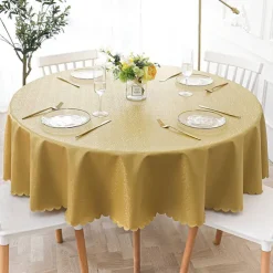 Round Table Cloth Vinyl Tablecloth Wipe Clean Spring Tablecloth Oilcloth Farmhouse Outdoor Picnic Cloth Table Cover For Wedding Dining