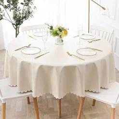 Round Table Cloth Vinyl Tablecloth Wipe Clean Spring Tablecloth Oilcloth Farmhouse Outdoor Picnic Cloth Table Cover For Wedding Dining