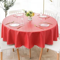 Round Table Cloth Vinyl Tablecloth Wipe Clean Spring Tablecloth Oilcloth Farmhouse Outdoor Picnic Cloth Table Cover For Wedding Dining