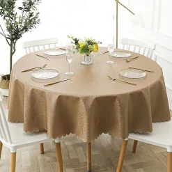 Round Table Cloth Vinyl Tablecloth Wipe Clean Spring Tablecloth Oilcloth Farmhouse Outdoor Picnic Cloth Table Cover For Wedding Dining