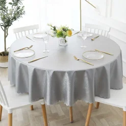 Round Table Cloth Vinyl Tablecloth Wipe Clean Spring Tablecloth Oilcloth Farmhouse Outdoor Picnic Cloth Table Cover For Wedding Dining